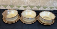 Frankoma -3 Cereal Bowls, 3 Dessert  Plates, 3 Sal