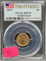 2019 $5 Gold coin MS-70