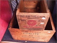 Two vintage wooden explosive boxes