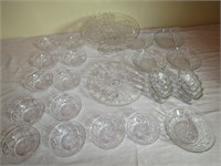 2 Pressed Glass Cake Plates & Serving Dishes