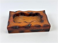Vintage Carved Wood Tray, Cigar Ashtray 6.75"