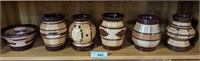 6 PC EXOTIC WOODEN BOWLS AND VASES