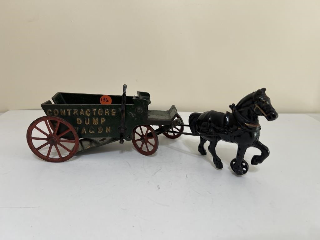 Cast-Iron Gravel Wagon w/horse