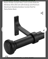 NEW 48" - 86" Curtain Rod, Matte Black 

*some