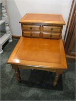 Beautiful Vintage Wooden Two-tiered Side Table