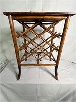 Antique Bamboo Table w/ Wine Rack