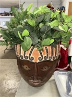 TRIBAL PLANTER AND ARTIFICIAL PLANTS