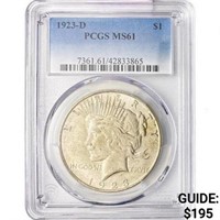 1923-D Silver Peace Dollar PCGS MS61