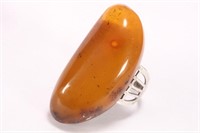 USSR Silver and Amber Ring,