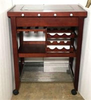 Rolling Bar/Island with Wine Rack & Drawer