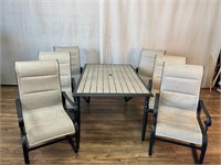 Black & Tan Patio Dining Table w/8 Chairs