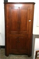 Primitive Wooden Corner Cupboard