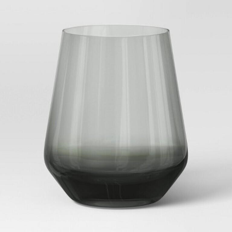 14.8oz Stemless Wine Glass Gray - Threshold