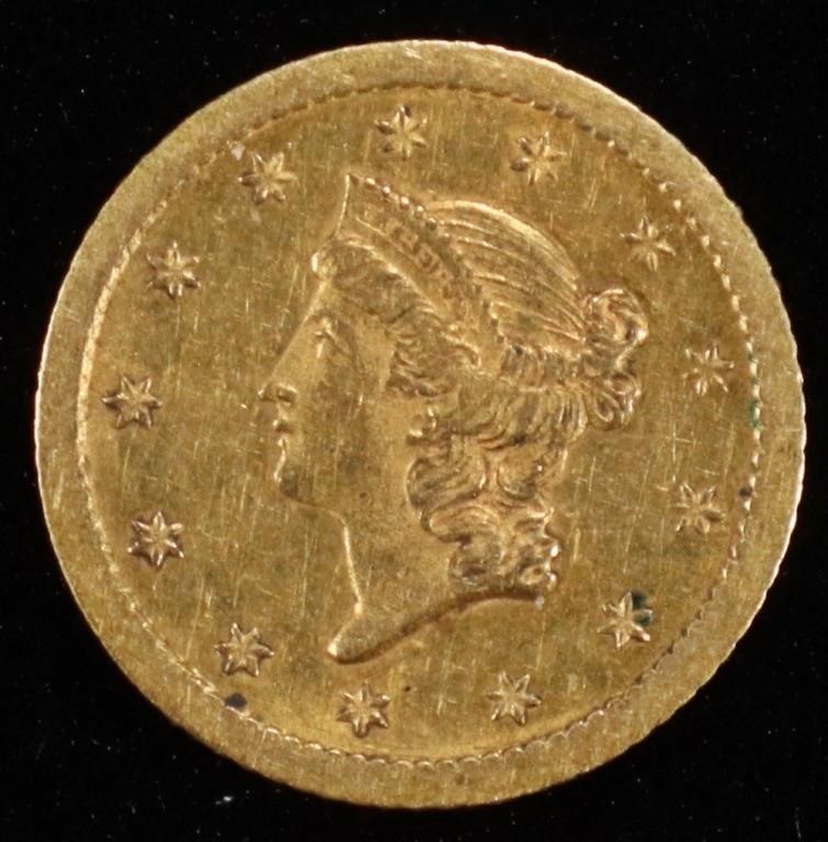 1854 T-1 $1 GOLD XF