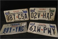 Lot Of 4 Texas Trailer Plates