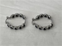 Black Spinel Earrings in Stainless
