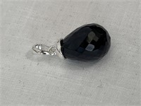 Black Spinel Sterling Pendant