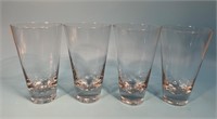 Set of 4 Large Clear Taper Modern Glass Tumblers