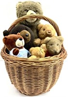 Teddy Bears in Wicker Basket- Gund, Boyds & More