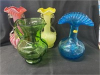 Art Glass Vases and Pitcher