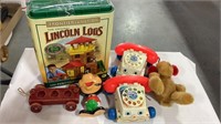 Lot of Vintage Kids Toys- Lincoln Logs, Chatter