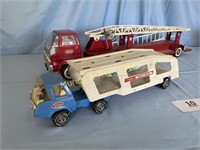 Tonka Fire Truck and Car Hauler