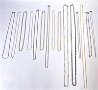 (15) Sterling Silver Piette Chain Necklaces