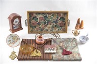 Table Runners, Tray, Asian Dishes & Carriage Clock