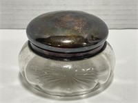 Sterling Silver topped dresser/powder jar. S-1933