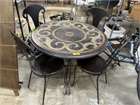 MOSAIC TYPE BREAKFAST NOOK / ROUND TABLE W CHAIRS