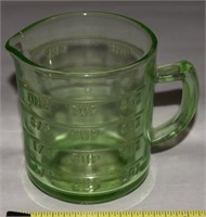 Vtg Hazel Atlas Uranium Glass 1 Cup Measuring