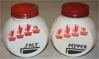 Vtg Fire King Vitrock Milk Glass Salt & Pepper Set