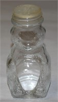 Vtg Clear Glass Teddy Bear No17 Coin Bank 4.5t