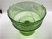 Vintage Ca. 1960s Green Pedestal Dish