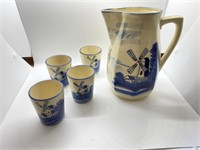 Made in Japan Vase & 4 Small Cups