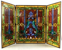 3 Panel Folding Stained Glass Artwork Decor