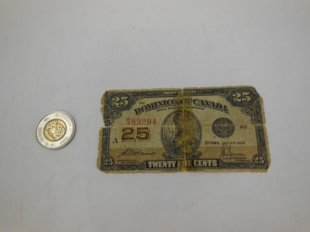 0.25$ papier Canada 1923