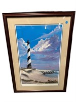 LARGE SIGNED AND NUMBERED LIGHTHOUSE PRINT IN