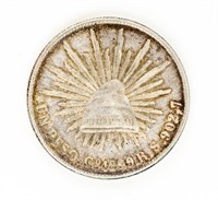 Coin 1899 8 Reales Mexico Libertad Silver Coin-EF