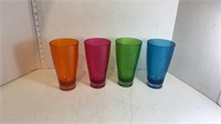 4 colorful plastic cups