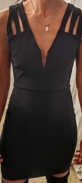 Black Low Cut mini Dress