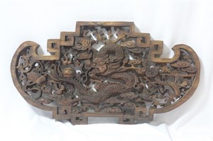 A Vintage Chinese Wood Panel