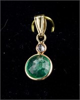 1.05ct Emerald & Diamond Pendant VR$900