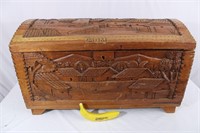 Vtg. Hand-Carved "MOM & PATRICIA" Wooden Chest
