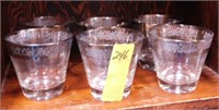 Set of 6 Silver Topped Whiskey Glasses