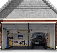 Garage Door Screen For 2 Car 16x7FT, Magnetic Scre