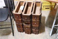 6 WOODEN SEWING MACHINE DRAWERS
