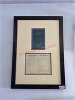 Framed Journal Entry from 1937  (living room)