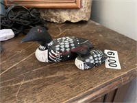 Two Small Wood Carved Loons (Living Room)