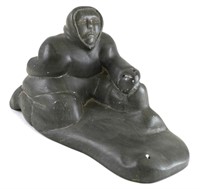 Eskimo Stone Carved Statue of an Inuit Man